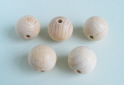 5 Balls 20mm made of beechwood with hole