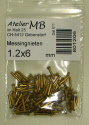 100 rivets, ø 1.2 x 9.5 mm, brass