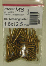 100 rivets, ø 1.6 x 9.5 mm, brass
